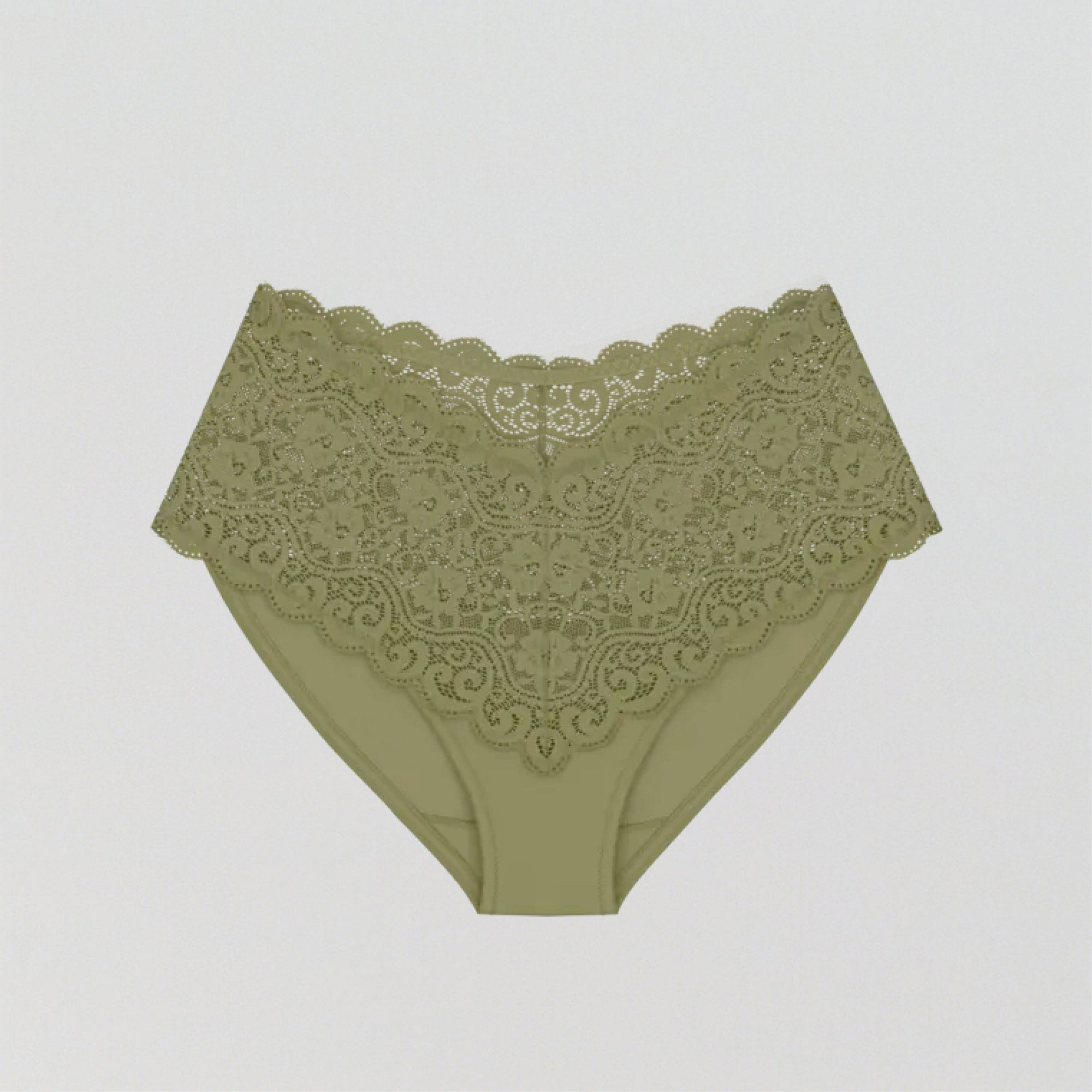 Scalloped lace high waist knicker [Olive] Bottoms Triumph 
