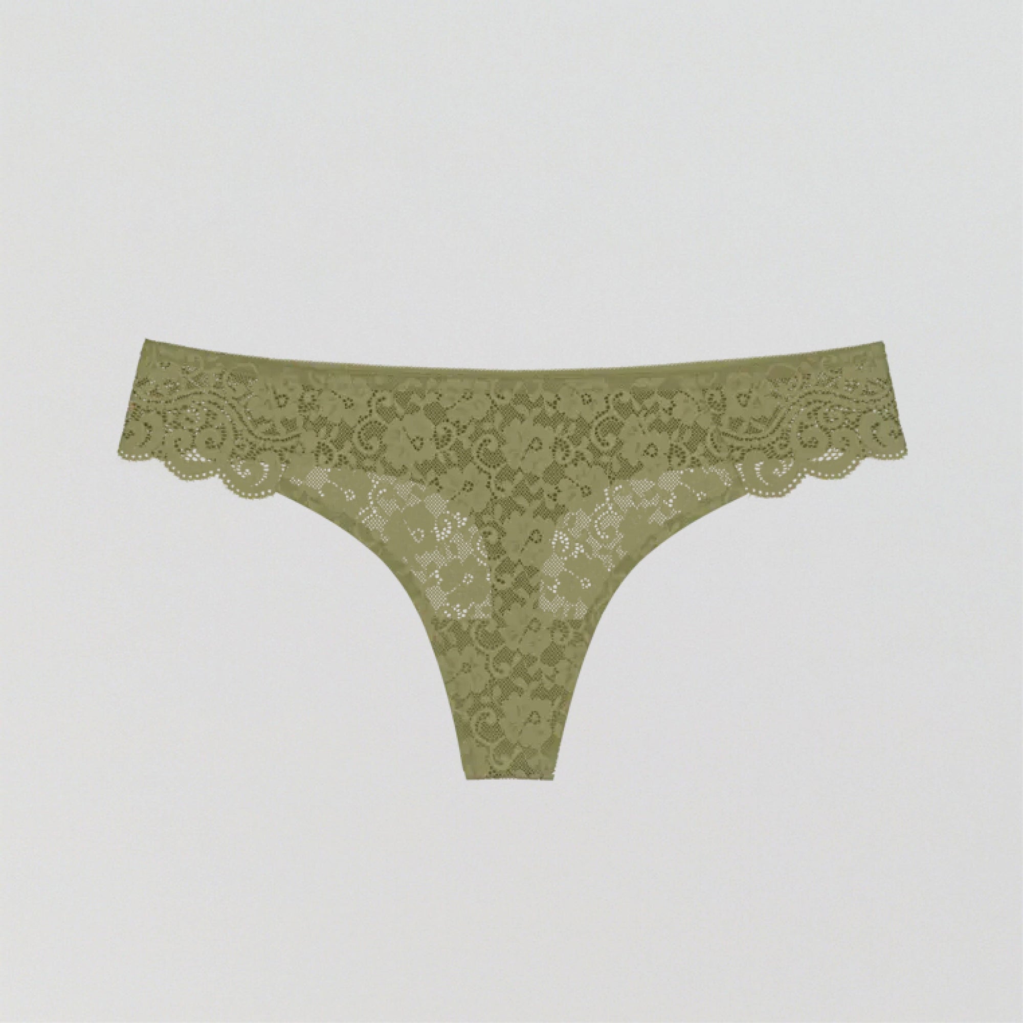 Scalloped lace thong [Olive] Bottoms Triumph 