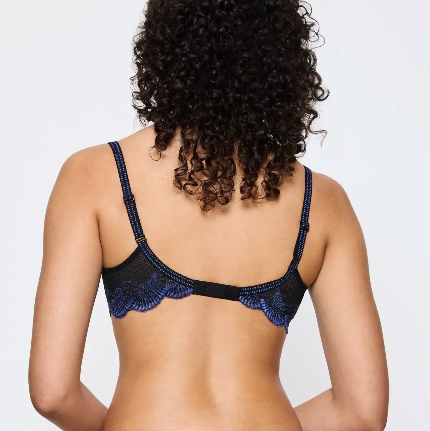 Scalloped detail demi balconette bra [Black/Blue] Bras Triumph 