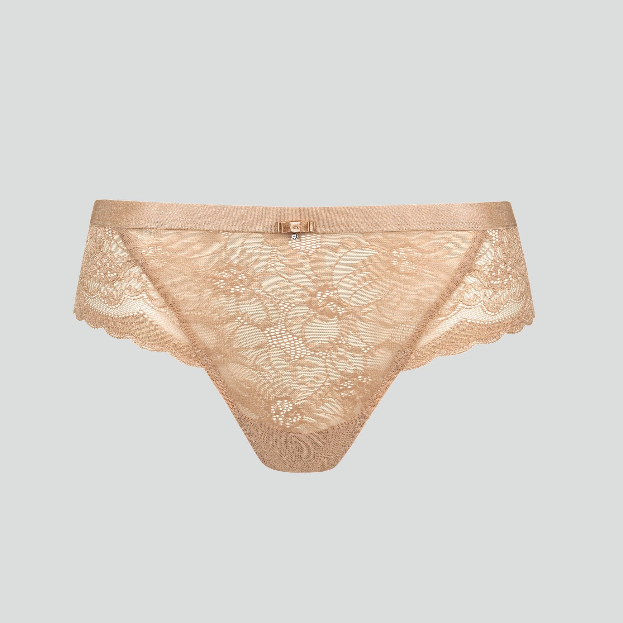 Scalloped edge brazilian knicker [Almond] Lisca 