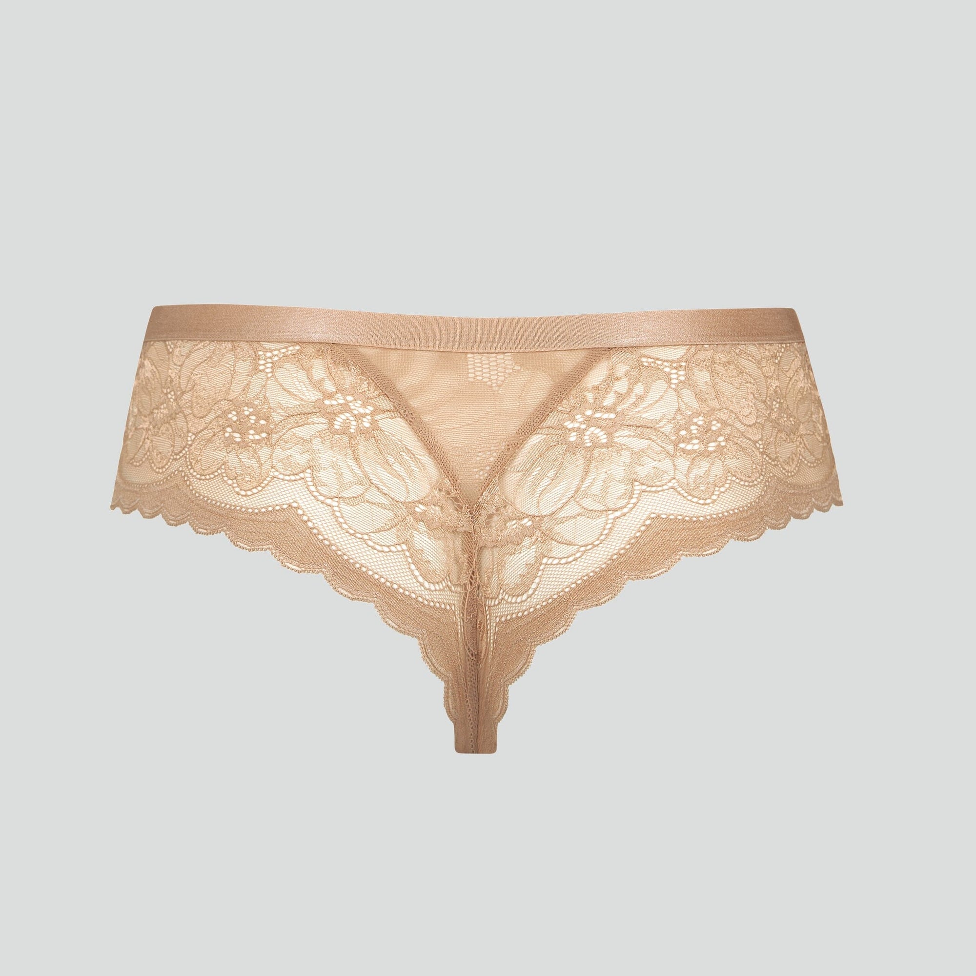 Scalloped edge brazilian knicker [Almond] Lisca 