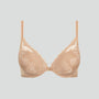 Scalloped edge high apex push up bra [Almond] Lisca 