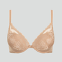 Scalloped edge high apex push up bra [Almond]