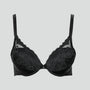 Scalloped edge high apex push up bra [Black] Lisca 
