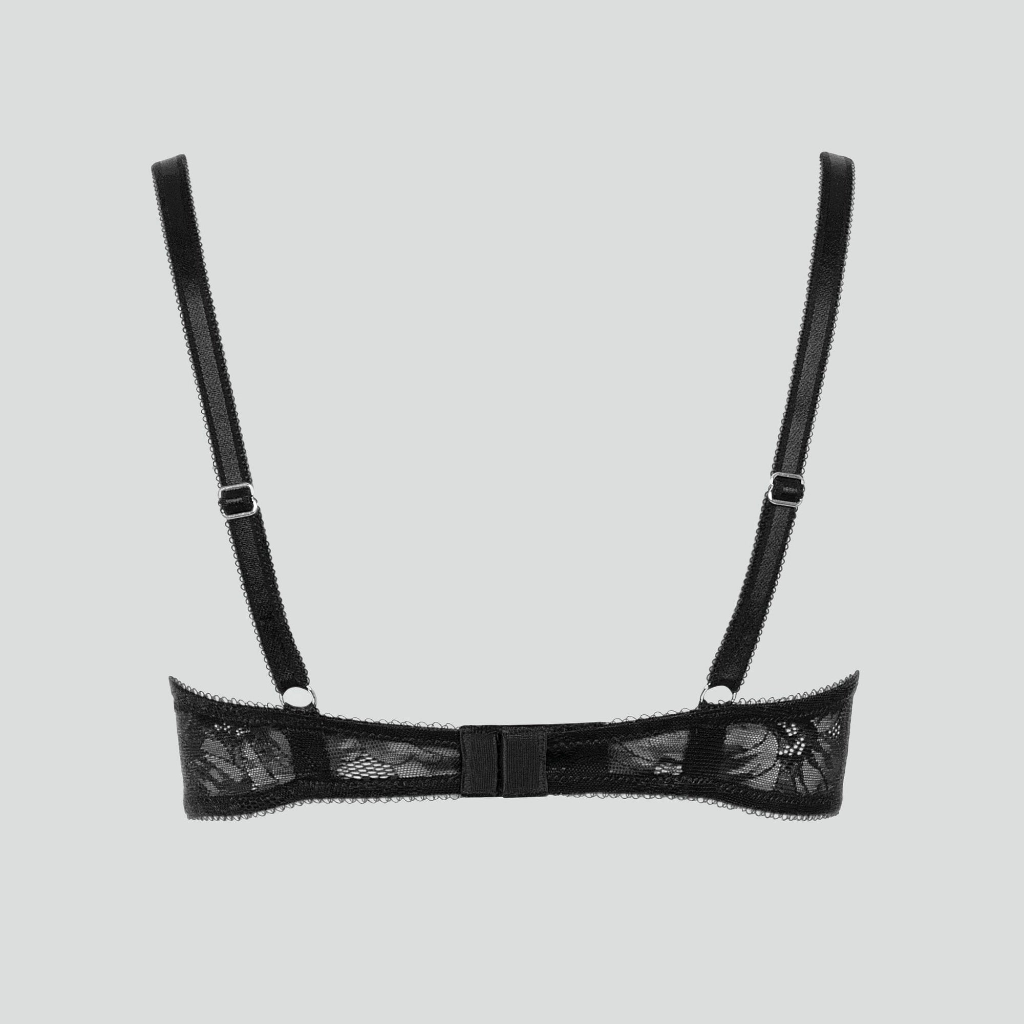 Scalloped edge high apex push up bra [Black] Lisca 