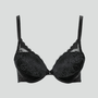 Scalloped edge high apex push up bra [Black]