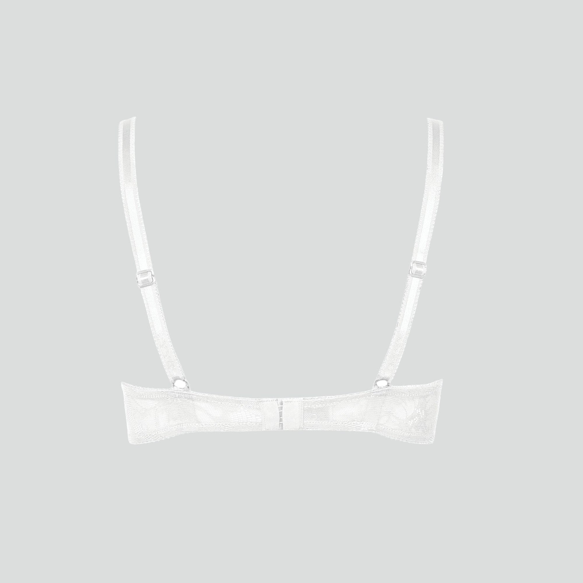 Scalloped edge high apex push up bra [White] Lisca 
