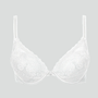 Scalloped edge high apex push up bra [White]