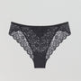 Scalloped lace high leg tanga knicker [Black] Bottoms Triumph 