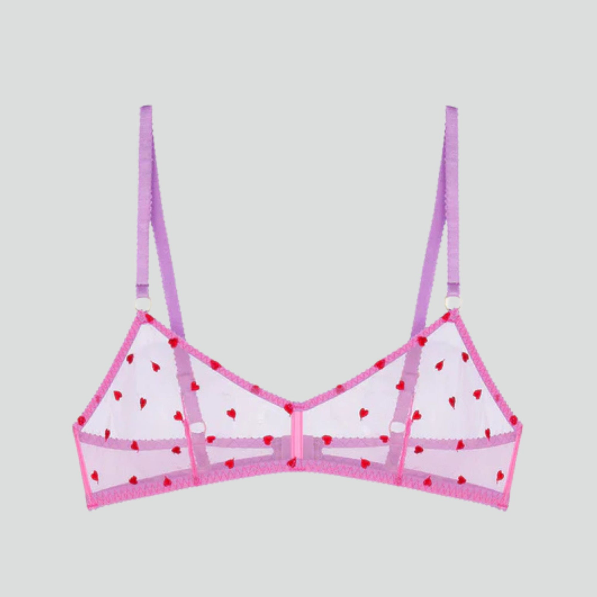 Scarlet heart & pink mesh mesh bralette Bras Dora Larsen 