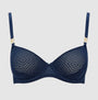 Aztec lace balconette bra [Navy] Bras Nudea 32B 