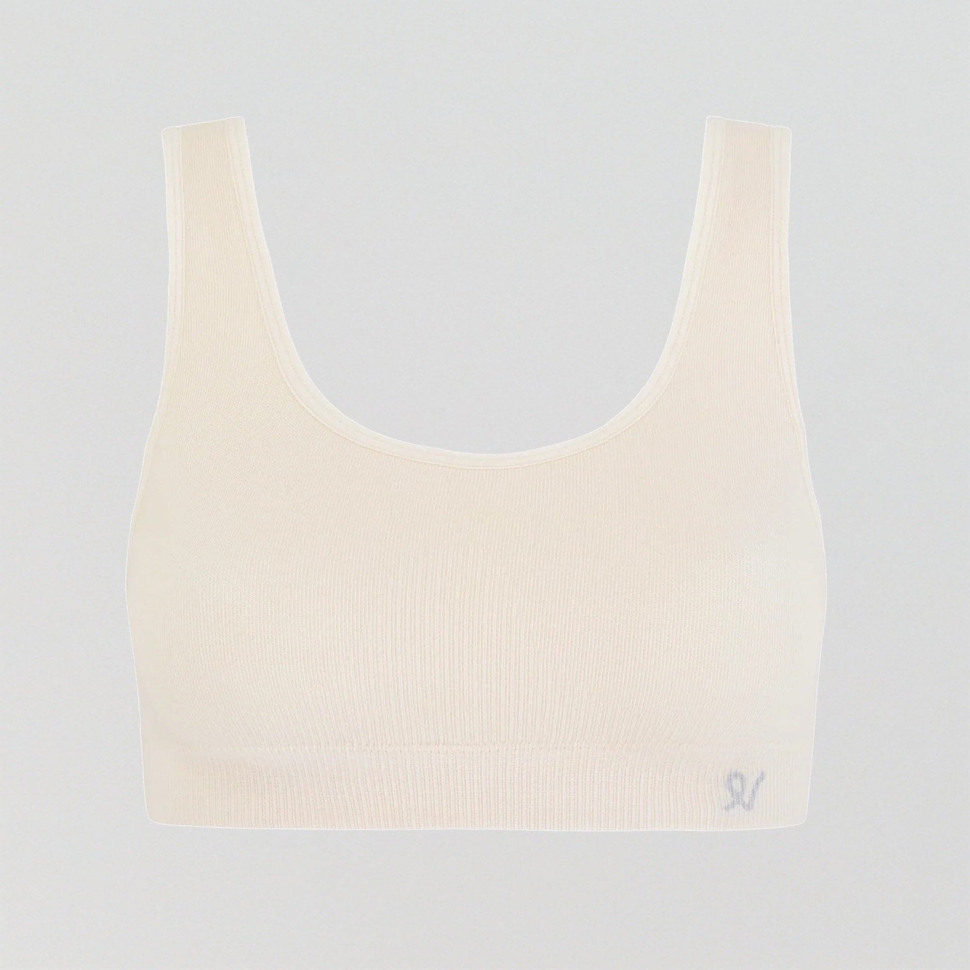 Seamless wire-free ribbed crop [Winter White] Bras Nudea 
