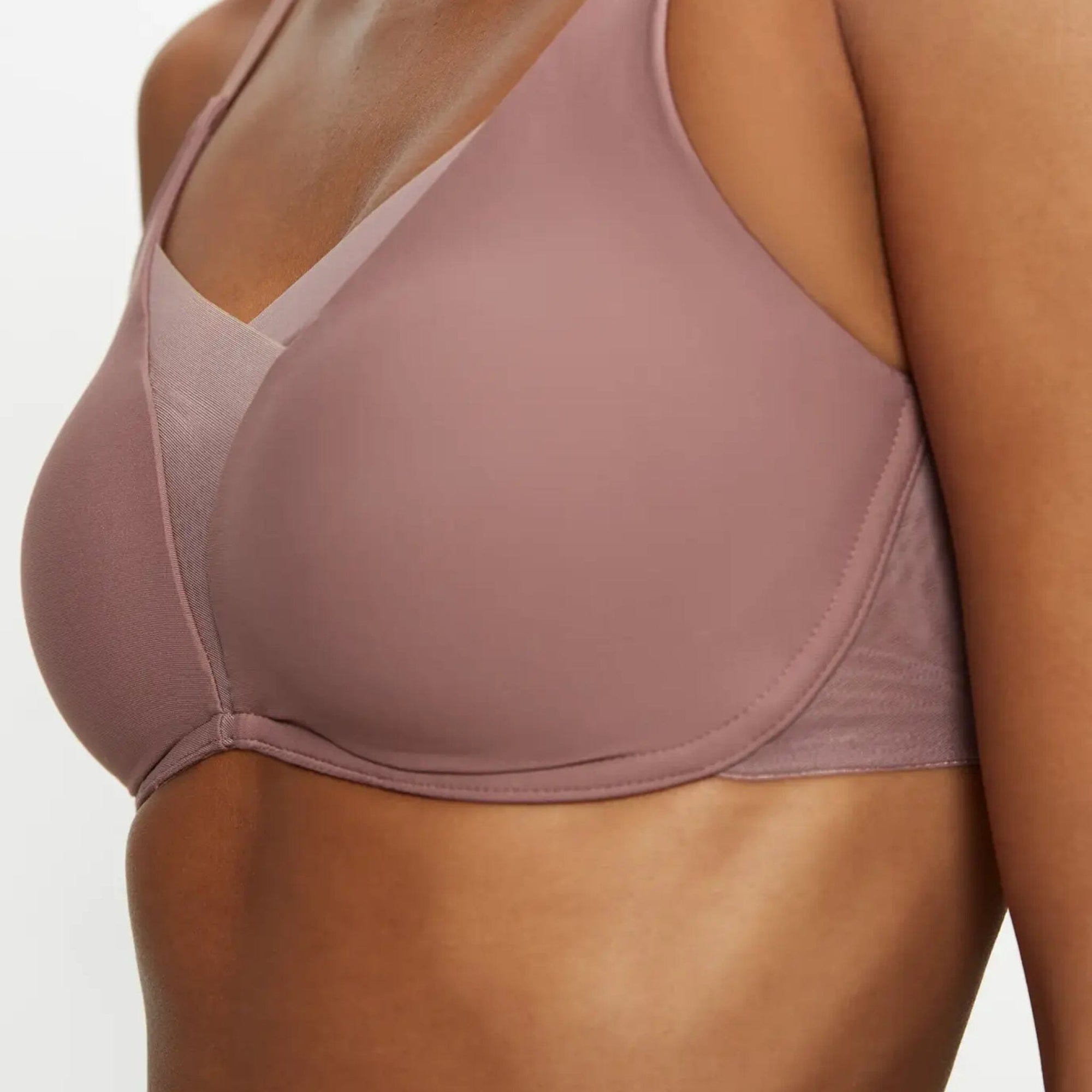 Seamless mesh overlay non-wired bra [Rose taupe] Bras Triumph 