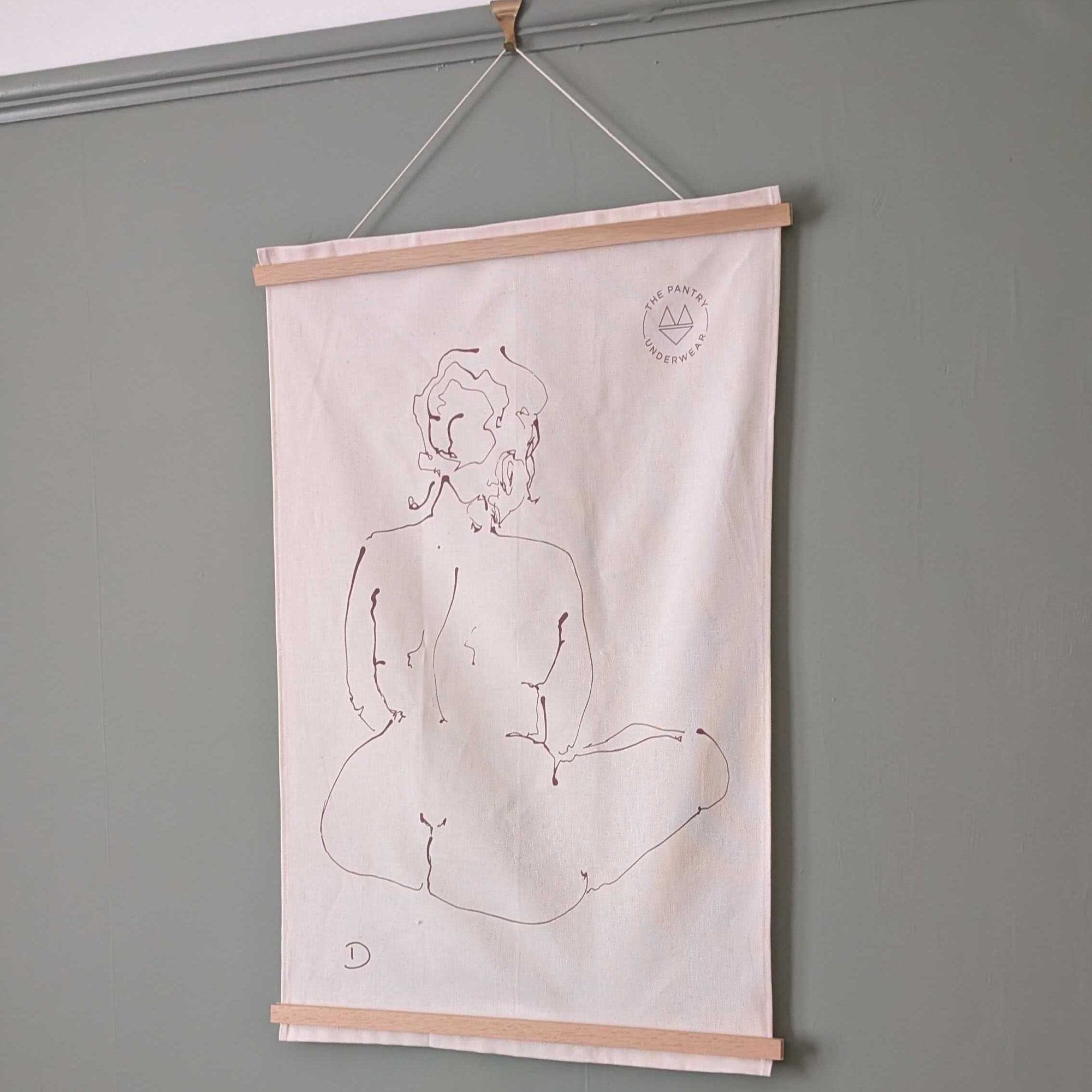 'Sketch & Sip' Unbleached Cotton Tea Towel - The Pantry Underwear x Izy Dixon Accessories The Pantry Underwear 
