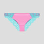 Soft teal & pink microfibre and lace knicker Bottoms Dora Larsen 