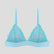 Soft teal & pink padded lace triangle bralette Bras Dora Larsen 