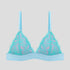 Soft teal & pink padded lace triangle bralette Bras Dora Larsen 