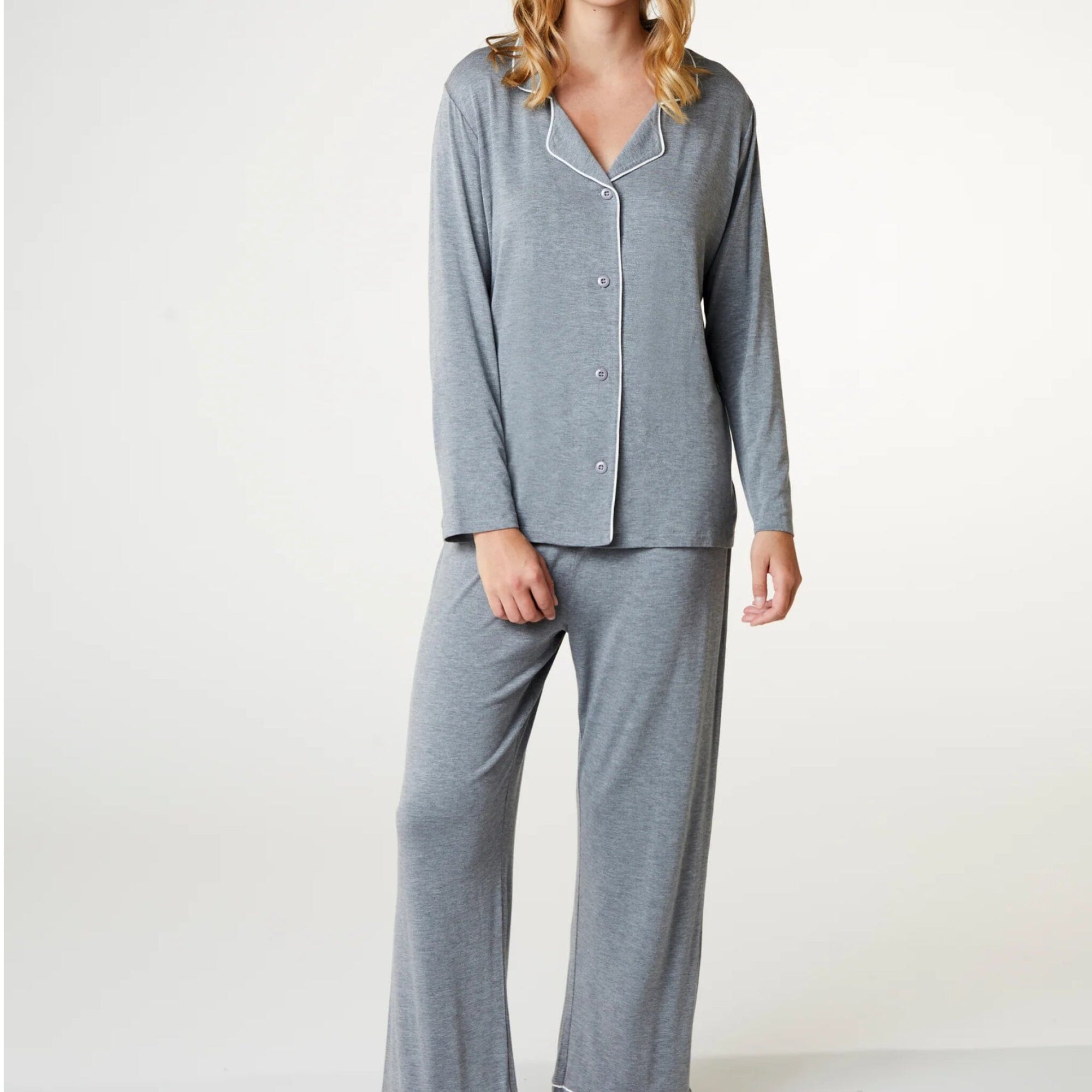 Soft jersey long pyjama set [Grey Melange] Sleep CCDK 