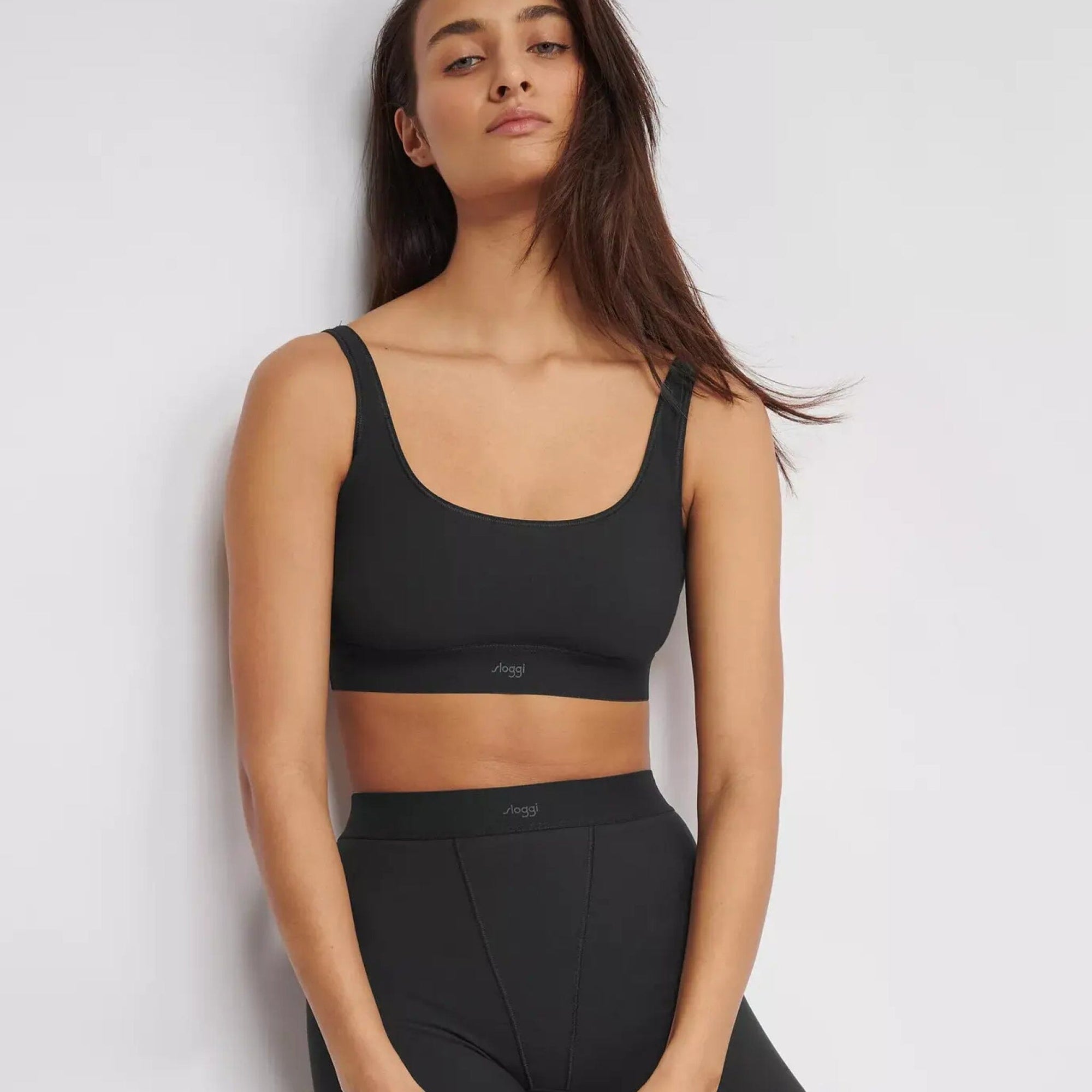 Soft organic cotton crop top [Black] Bras Sloggi 