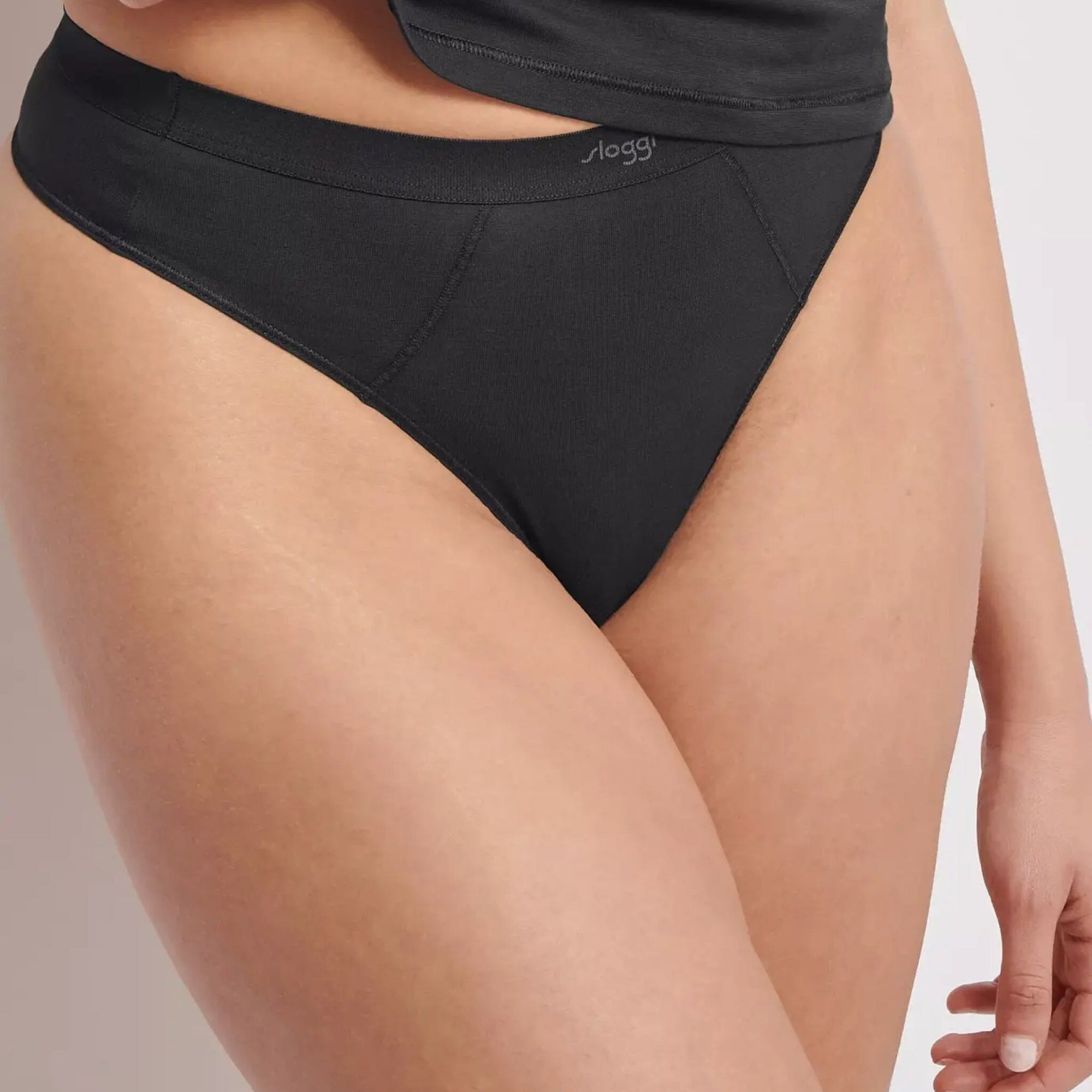 Soft organic cotton thong [Black] Bottoms Sloggi 