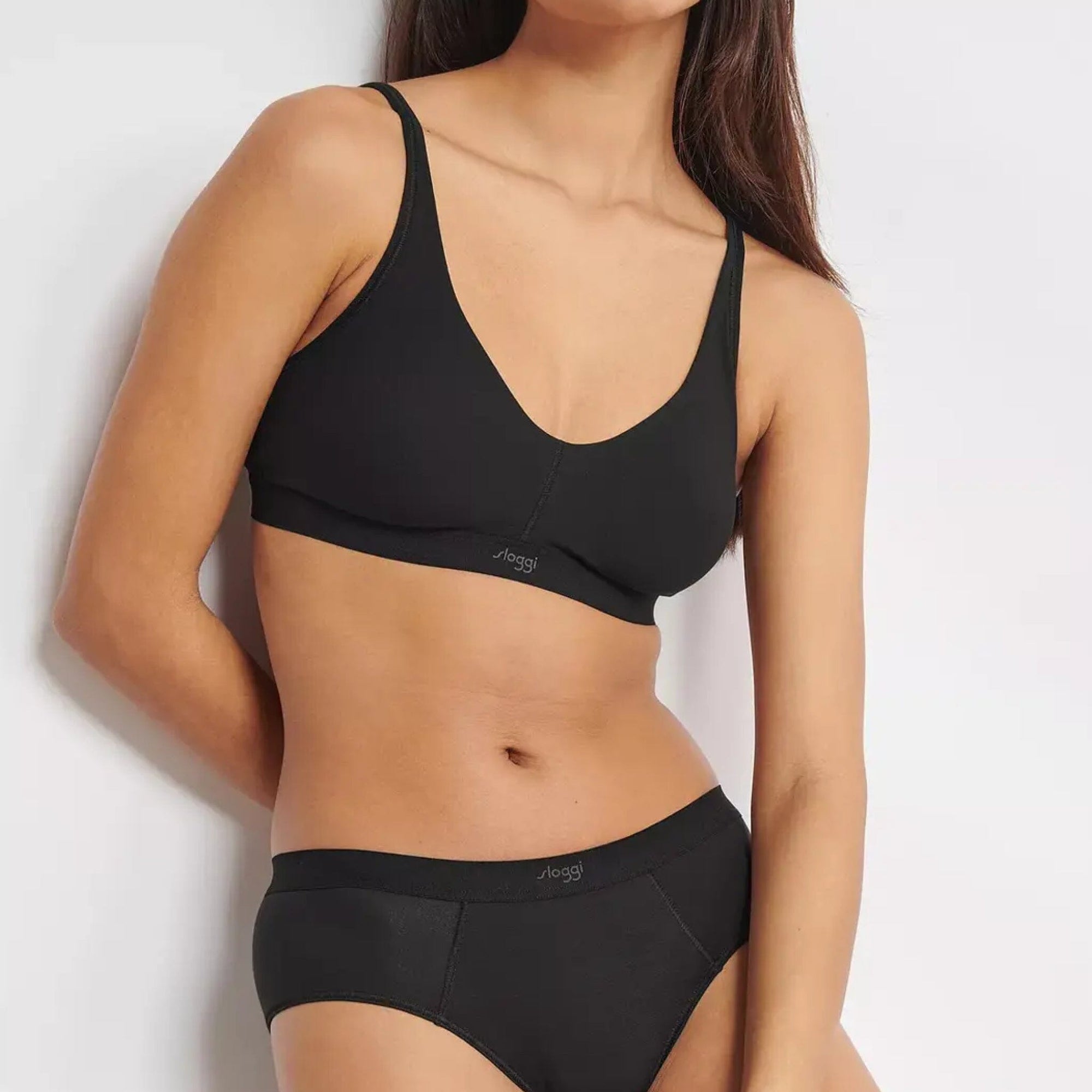Soft organic cotton wire-free bralette [Black] Bras Sloggi 