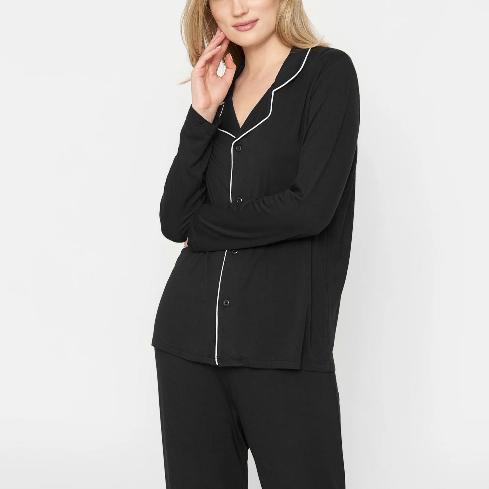Soft jersey long pyjama set [Black] Sleep CCDK 