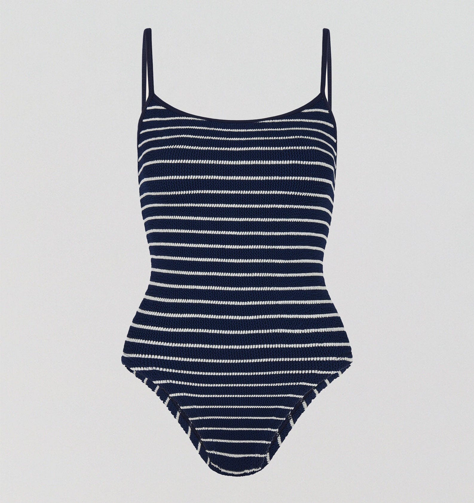 Spaghetti strap scoop one piece [Navy / White Stripe] Swim Hunza G 