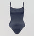 Spaghetti strap scoop one piece [Navy / White Stripe] Swim Hunza G 