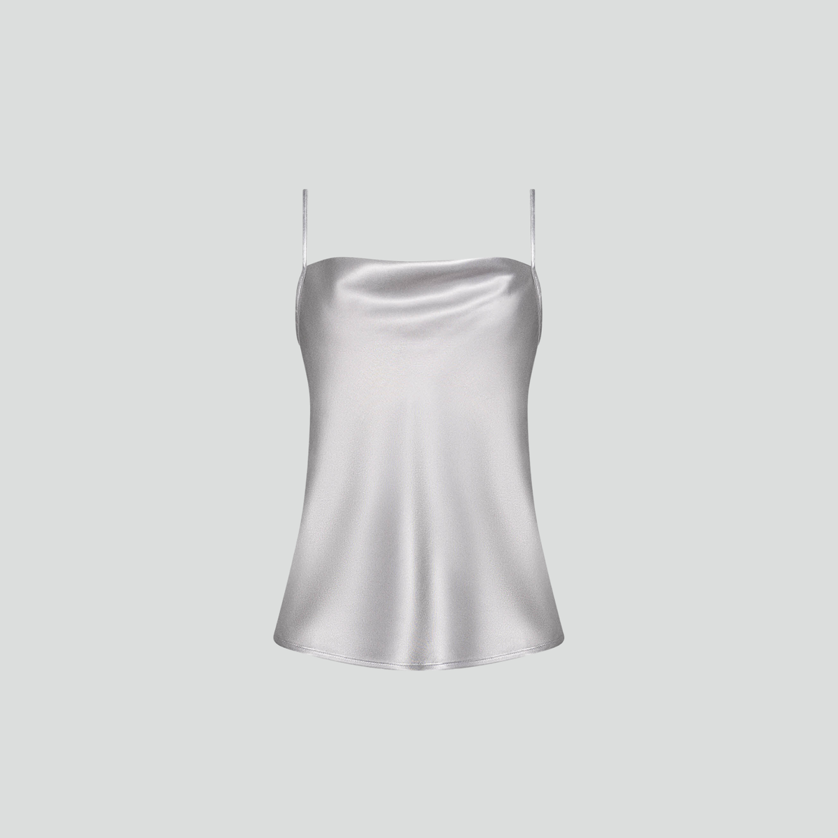 Spaghetti strap satin cami top [Silver Shimmer]