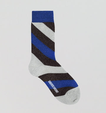Sparkly striped sock [Blue / Chocolate / Mint] Accessories Genevieve Sweeney 