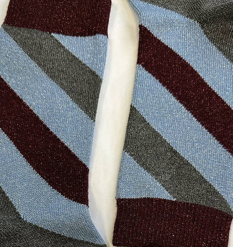 Sparkly striped sock [Ice Blue / Ruby / Grey] Accessories Genevieve Sweeney 