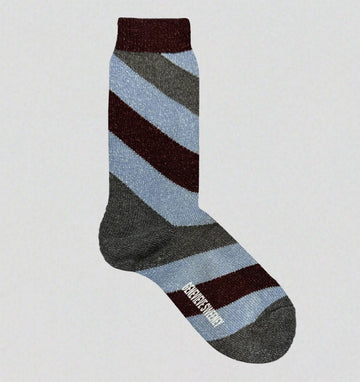 Sparkly striped sock [Ice Blue / Ruby / Grey] Accessories Genevieve Sweeney 