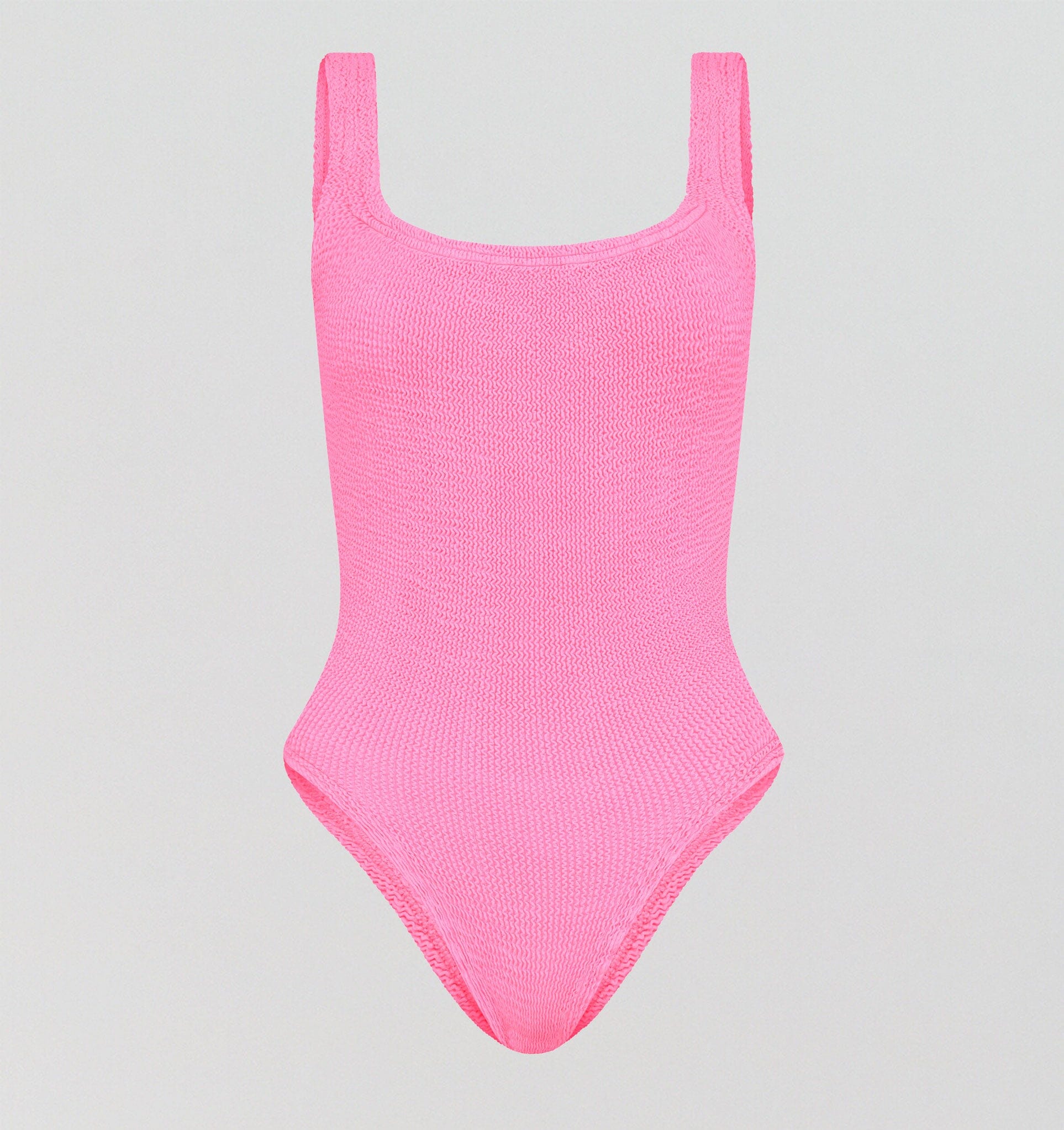 Square neck low back one piece (Bubblegum Crinkle) Swim Hunza G 