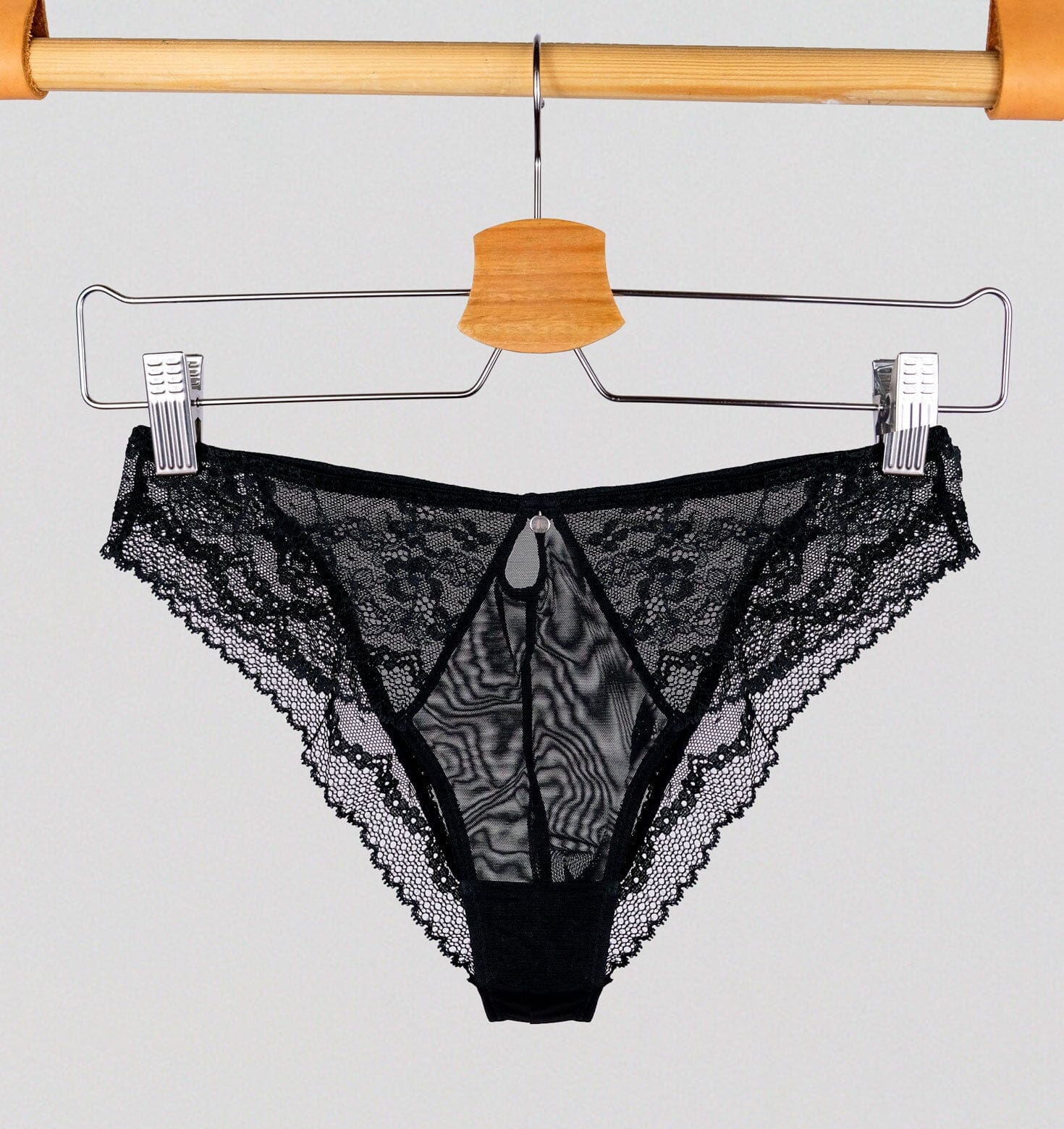 Floral lace tanga [Black] Bottoms Panache 