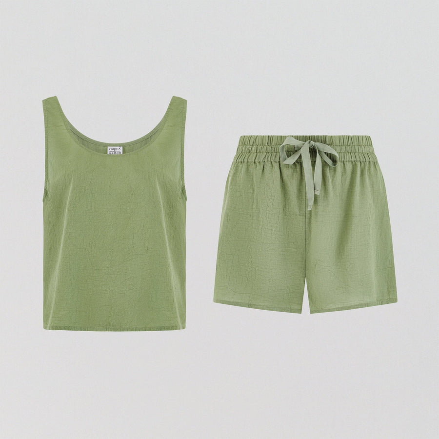 Tank & boxer sleep short set [Sage] Sleep Nudea XS 