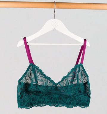 Evergreen & indigo lace underwire bra – The Pantry Underwear