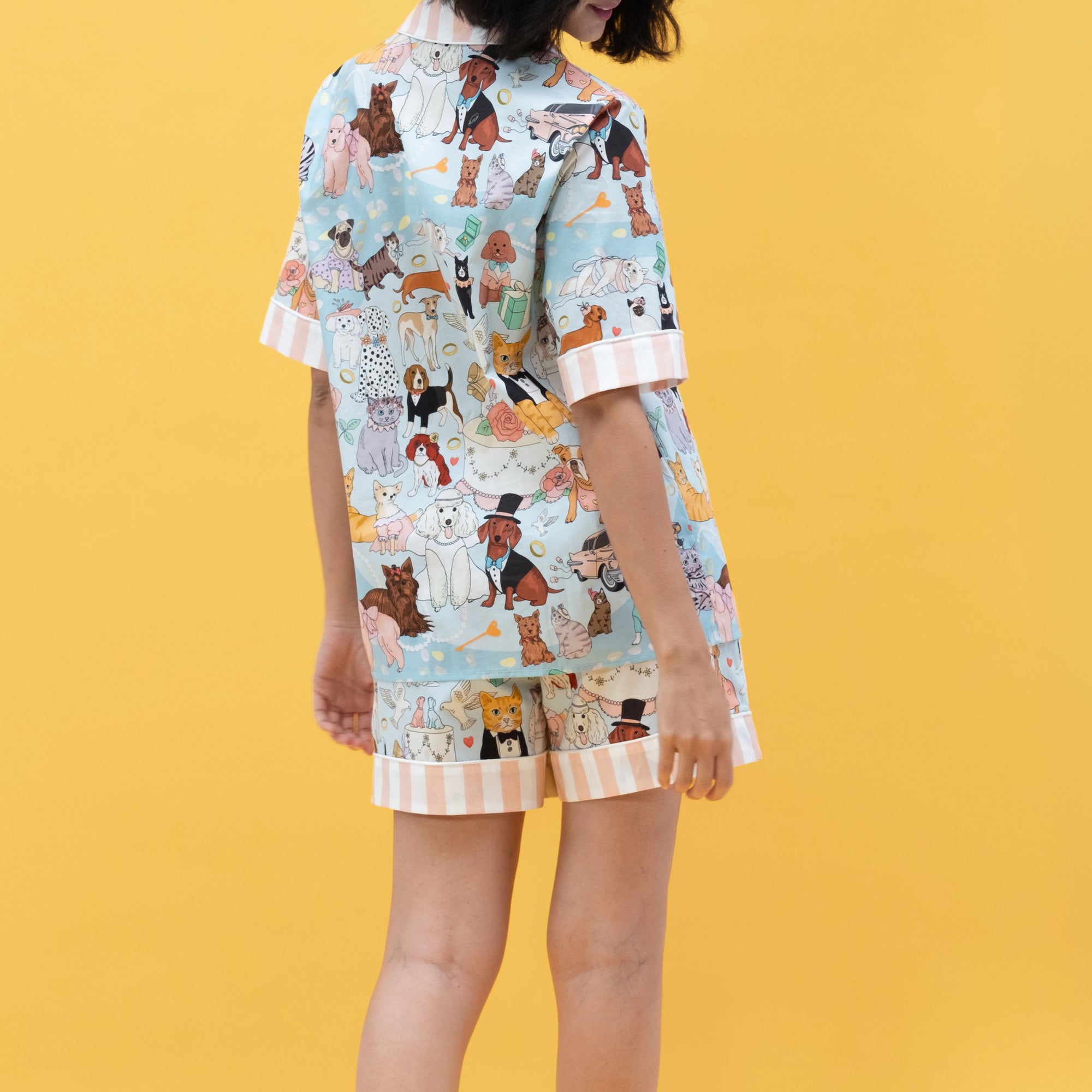 The furr-ever love short cotton pyjama set