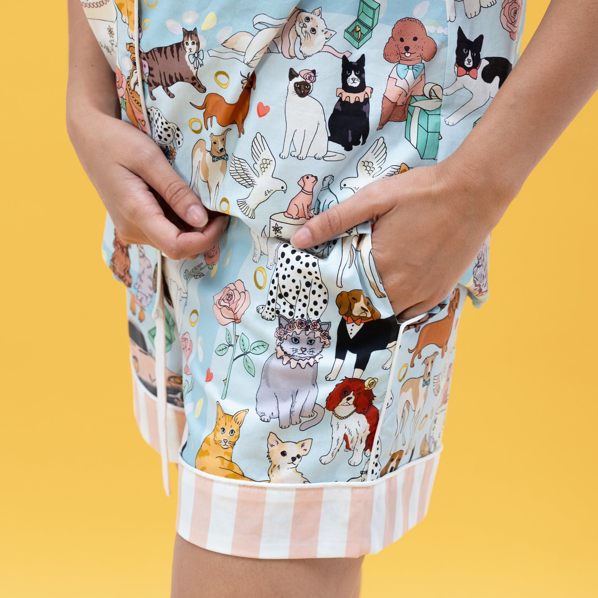 The furr-ever love short cotton pyjama set