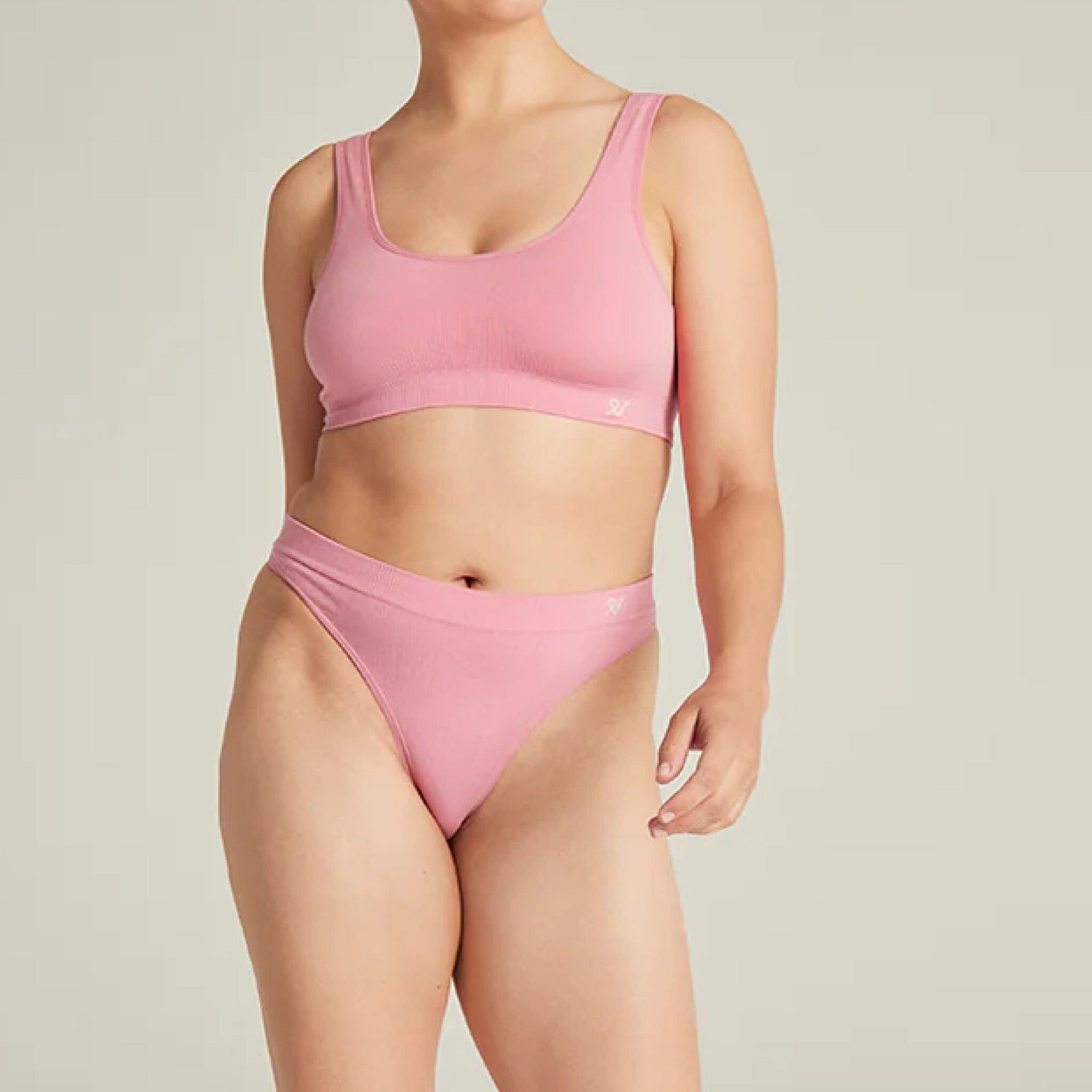Seamless ribbed thong [Rosy Pink] Bottoms Nudea 