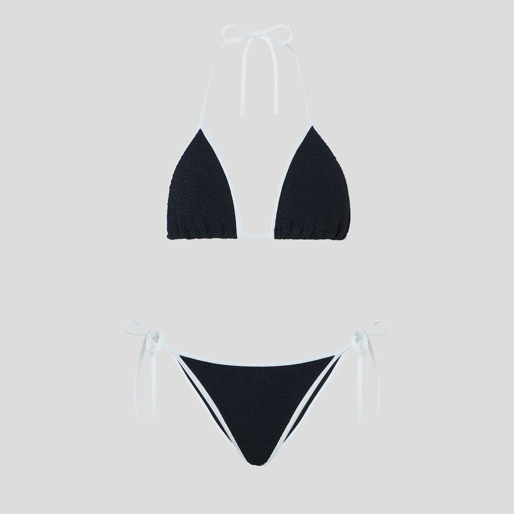 Triangle bikini set [Mono Contrast Crinkle] – The Pantry Underwear