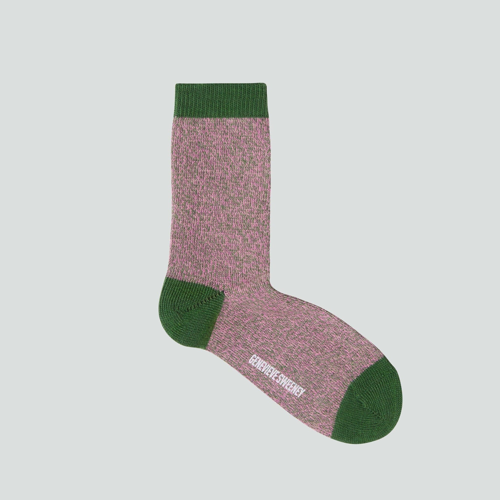 Twisted organic cotton sock [Pink / Olive] Accessories Genevieve Sweeney 