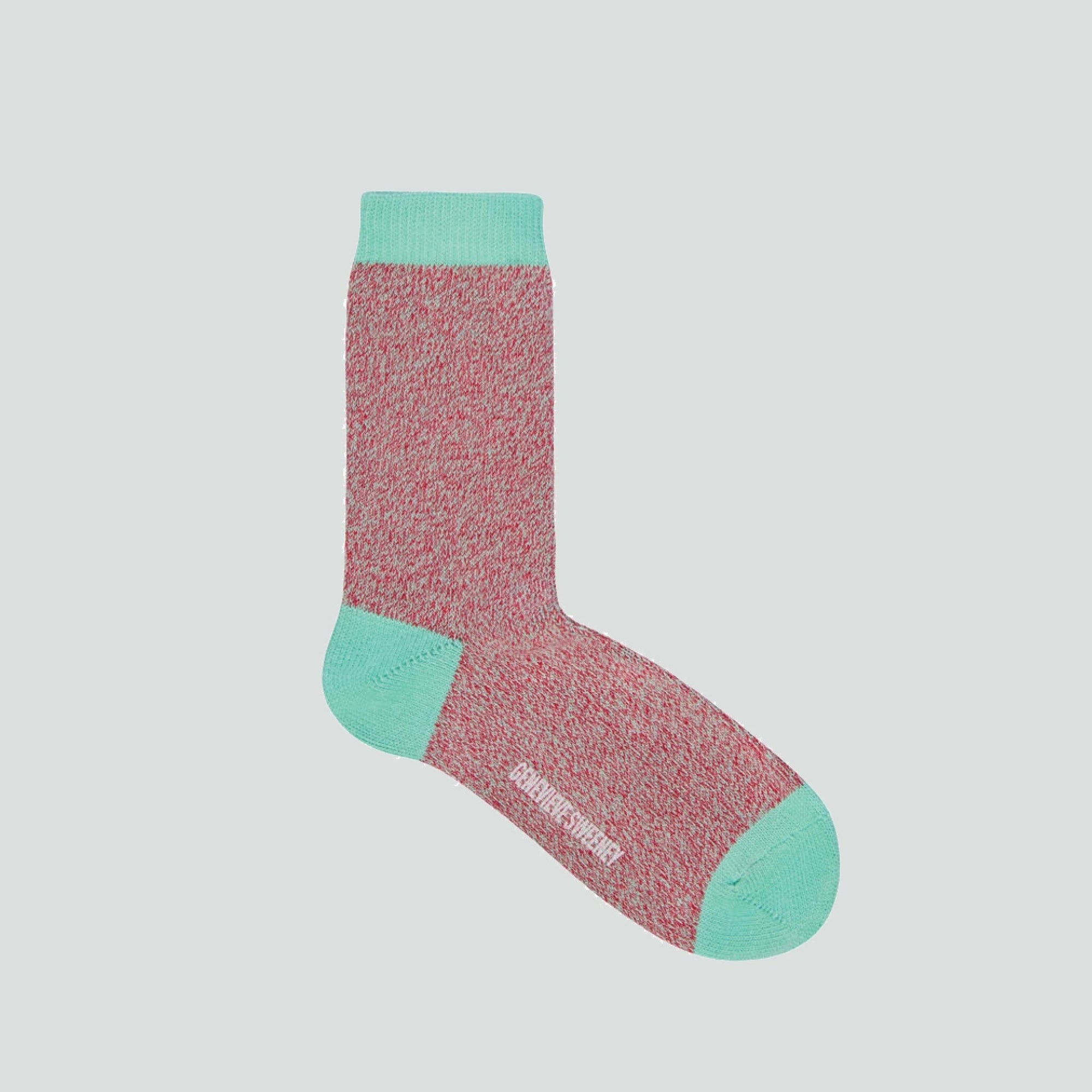 Twisted organic cotton sock [Red / Mint] Accessories Genevieve Sweeney 