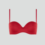 Underwired bandeau bikini top [Crimson Red]
