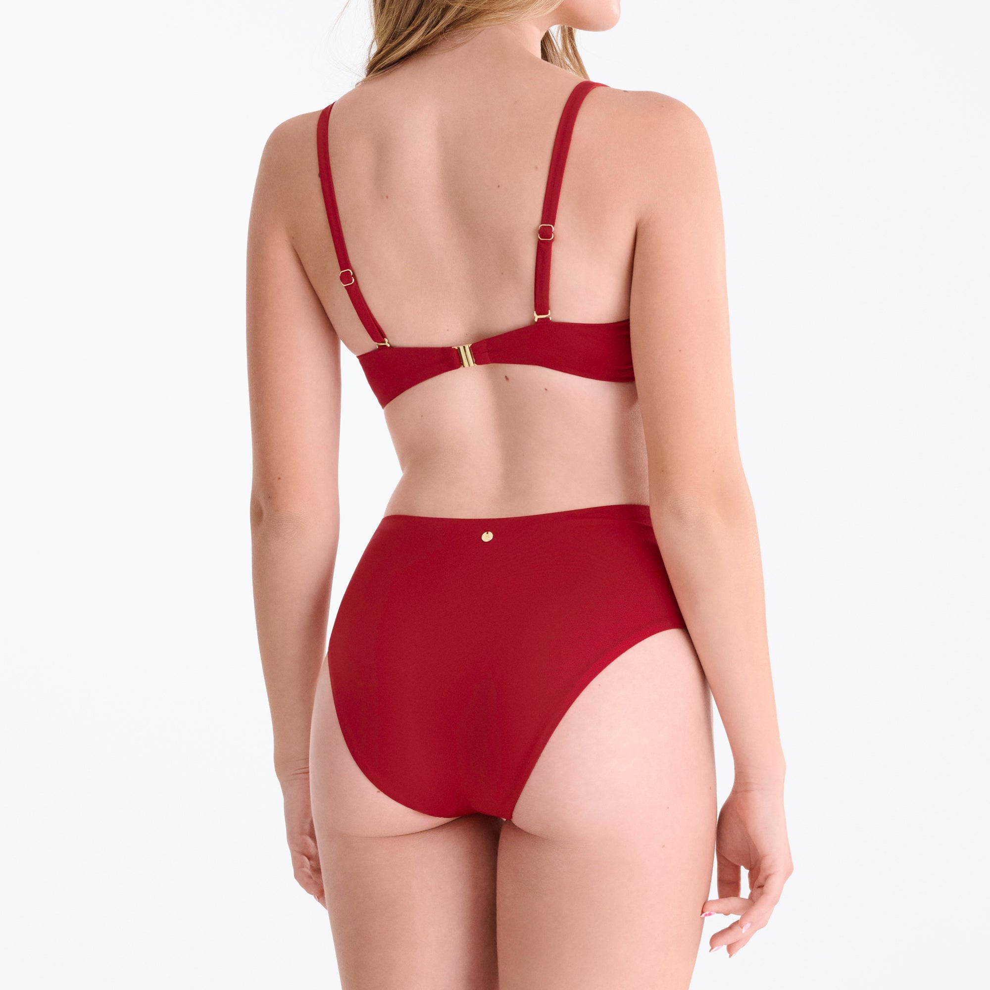 High waist bikini brief [Crimson Red]