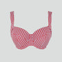 Underwired balconette bikini top [Red Gingham]