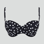 Underwired demi balconette bikini top [Monochrome polka]