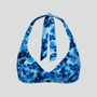 Halter neck wire-free bikini top [Blue Tie Dye]