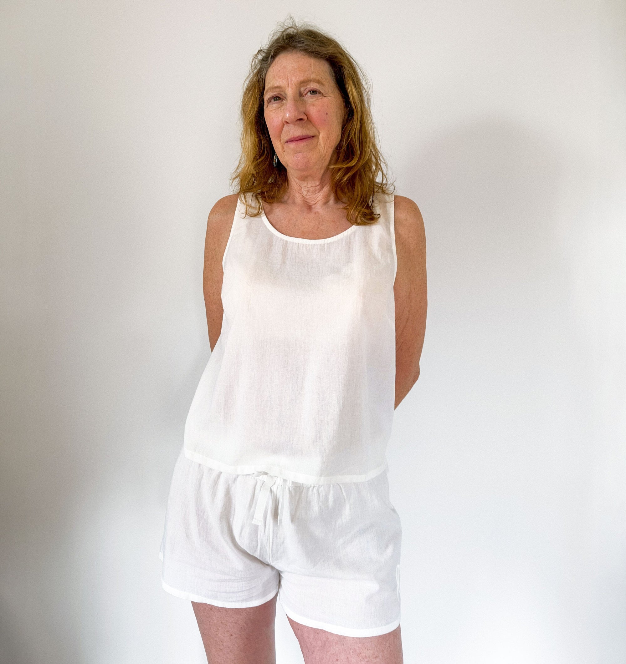 Tank & boxer sleep short set [Linen White] Sleep Nudea 