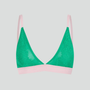 Wire-free mesh & lace bralette [Emerald Green]