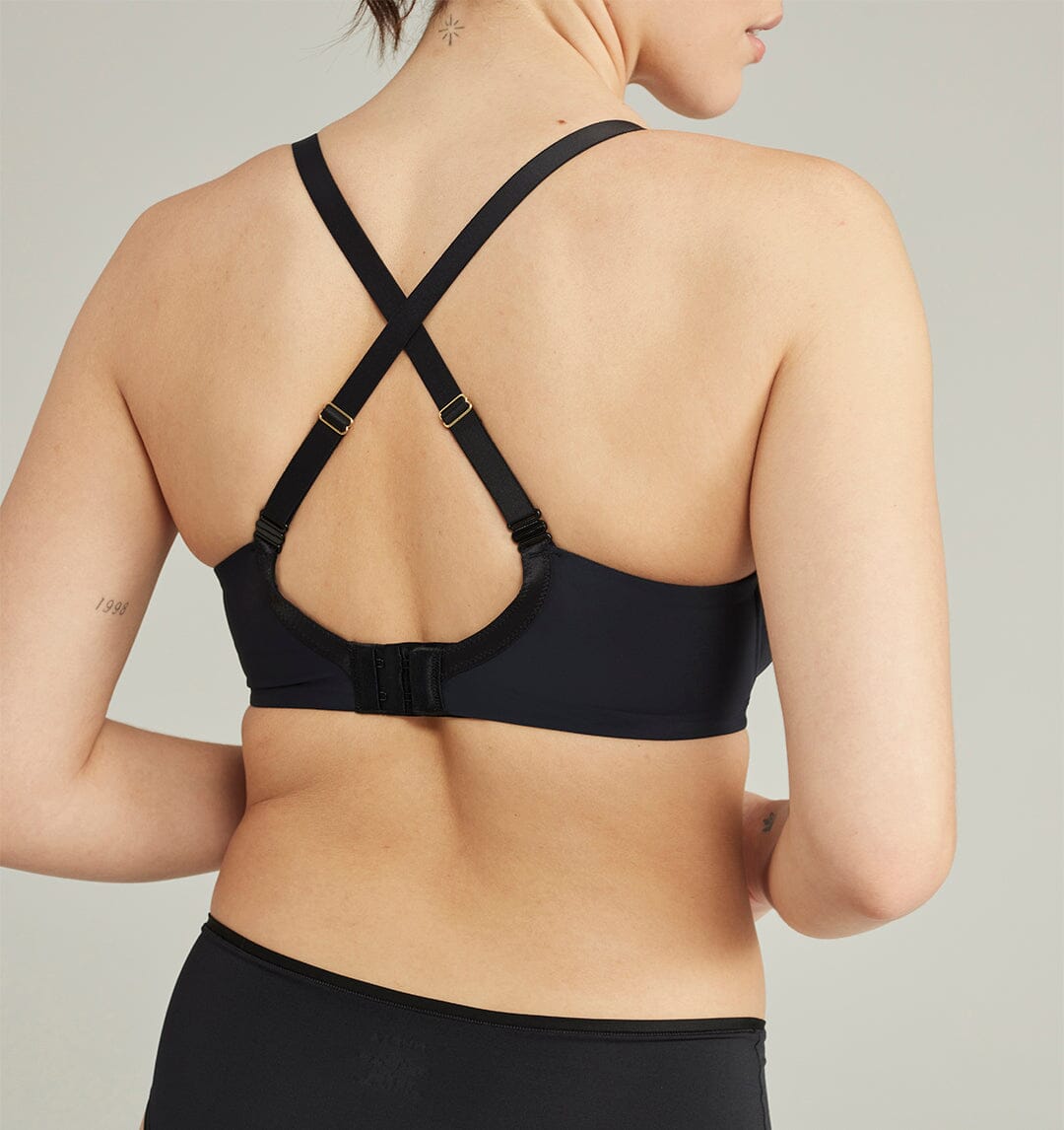 Smooth full cup t-shirt bra [Black] Bras Nudea 